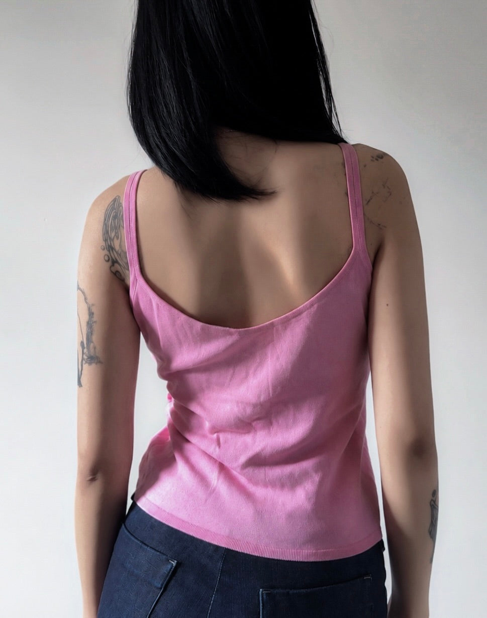 Escada Pink Ruffle Camisole Top