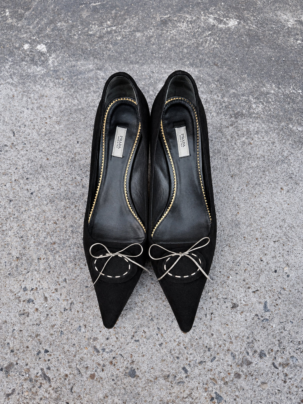 Prada Black Pointed Kitten Heels