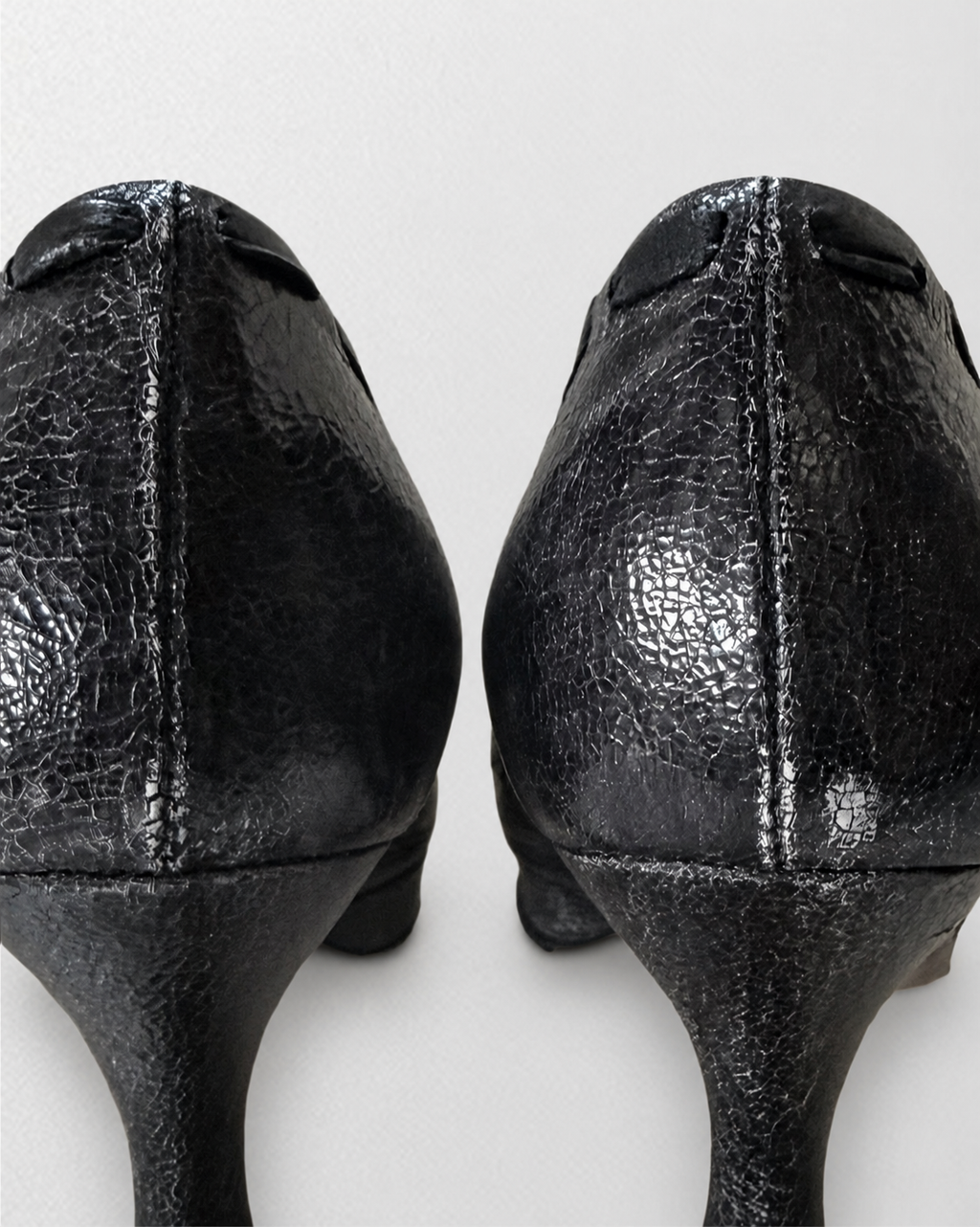 Prada Black Textured Peep-Toe Pumps
