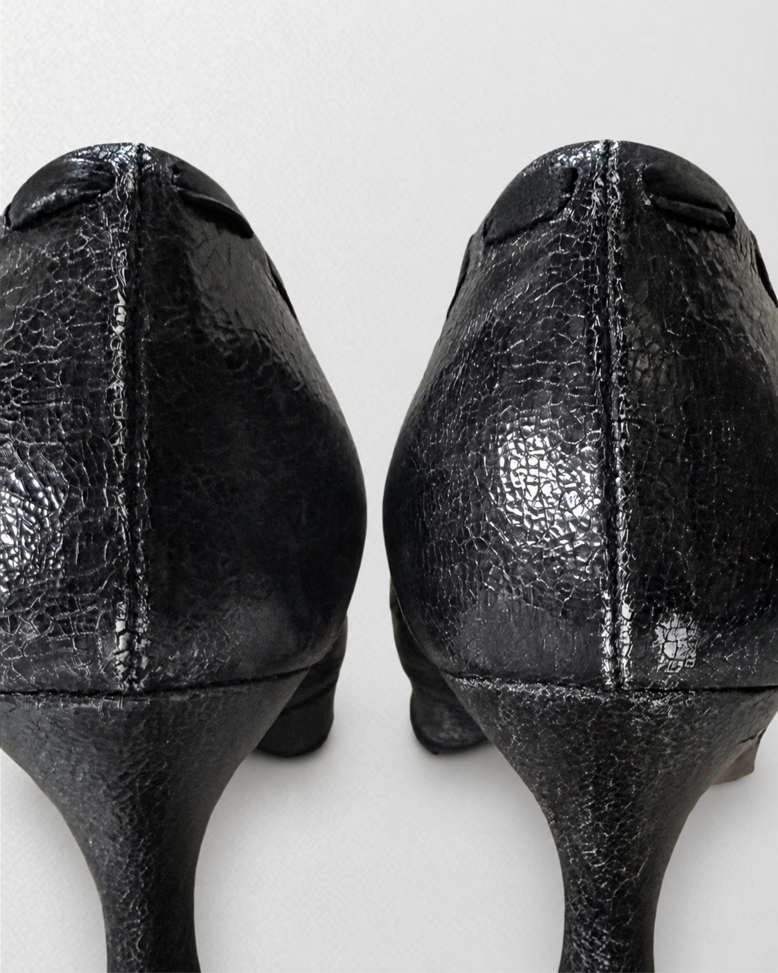 Prada Black Textured Peep-Toe Pumps