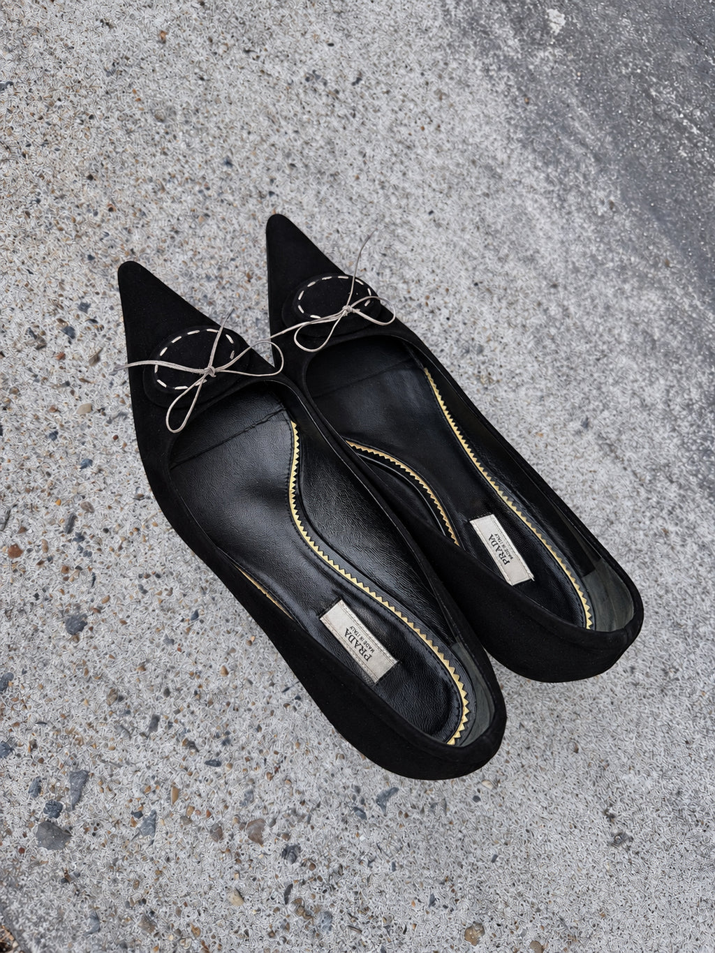 Prada Black Pointed Kitten Heels
