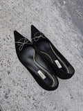 Prada Black Pointed Kitten Heels