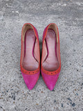 Miu Miu FW05 Fuchsia Pink & Red Velvet Pumps