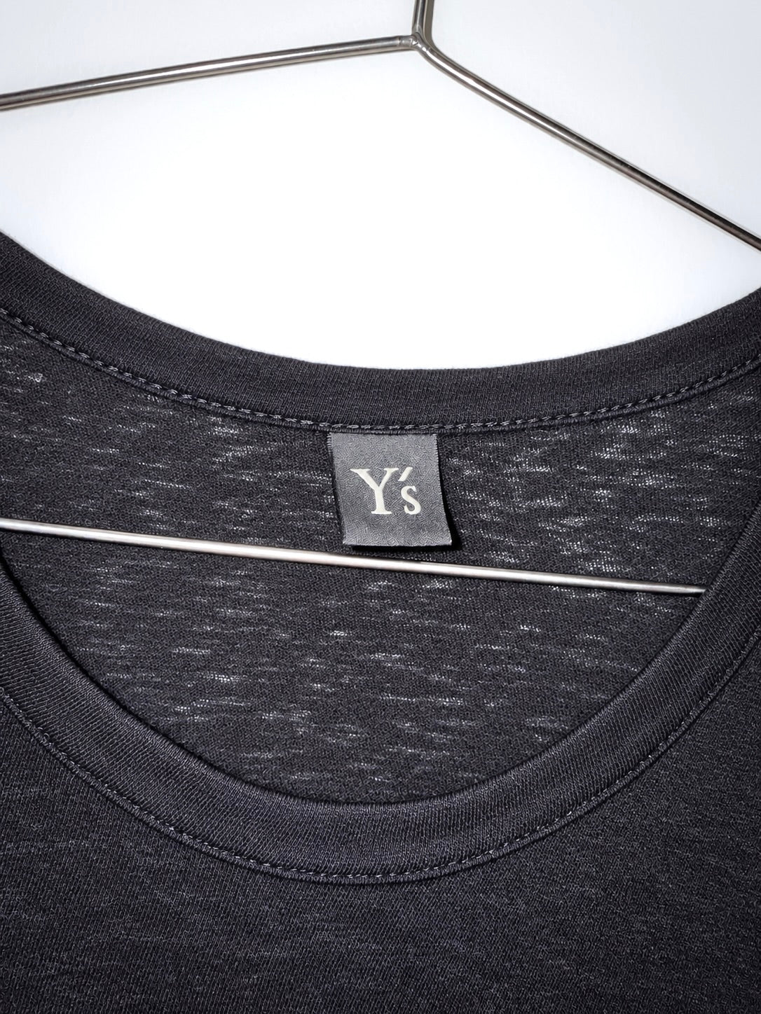 Y's Black Ruffle Detail Long Sleeve Top