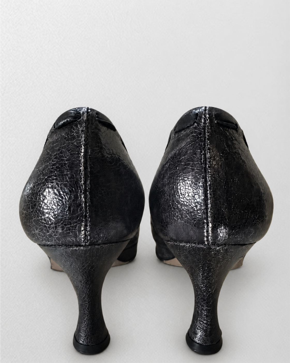 Prada Black Textured Peep-Toe Pumps